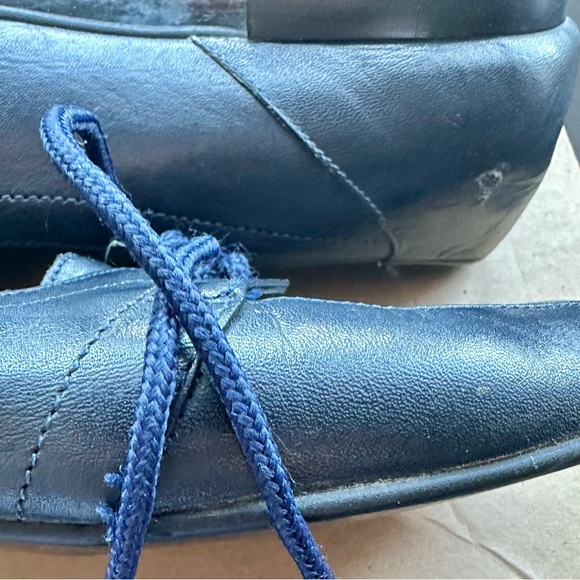 Chanel Navy Blue Leather Loafers - Picture 10 of 15